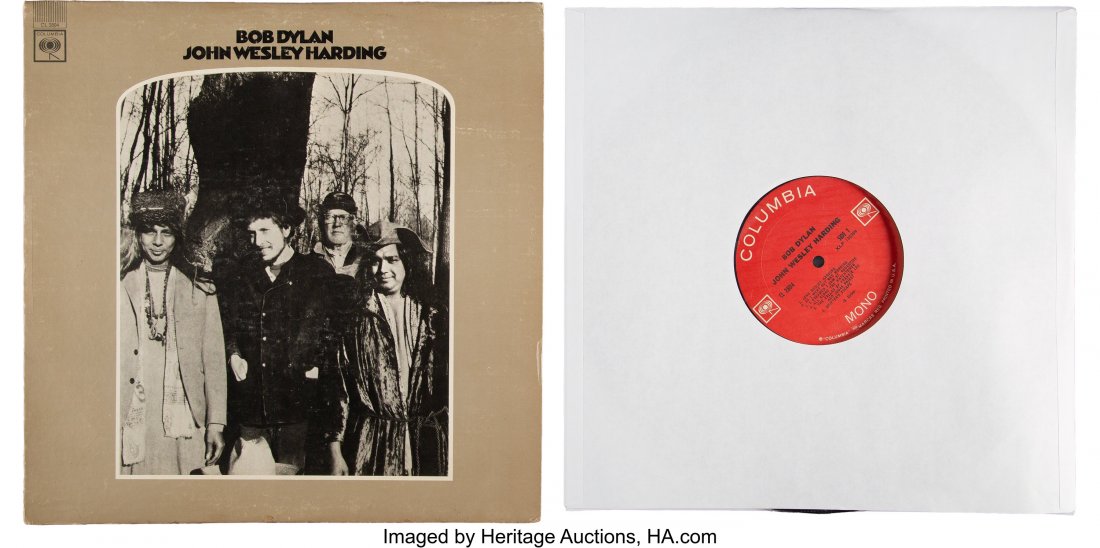 Bob Dylan John Wesley Harding Mono and Stereo Co: Bob Dylan John Wesley Harding Mono and Stereo Columbia Vinyl LPs (2) (1967). Two copies of Bob Dylan's John Wesley Harding on vinyl. One is in mono (CL 2804) and the other is in stereo (CL 2804). Both