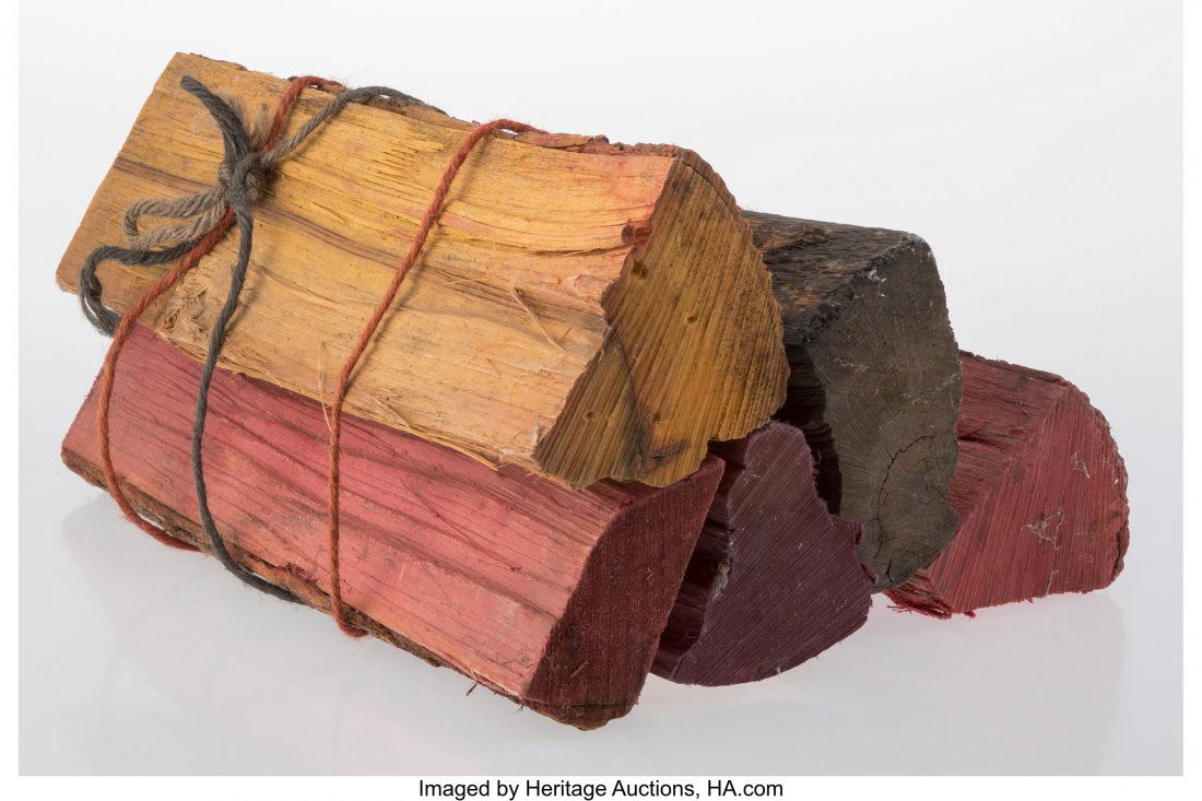 Sam Falls (American, b. 1984) Untitled (firewood: Sam Falls (American, b. 1984) Untitled (firewood pile, new york city, 10014), 2012 Five pieces of hand-dyed firewood, twine 8-1/2 x 16 x 11-1/2 inches (21.6 x 40.6 x 29.2 cm) Edition of five PROVENANC
