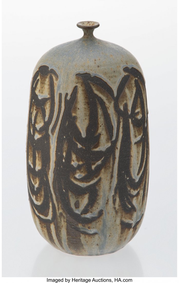 Tim Keenan (American, 20th-21st century) Vase, 2: Tim Keenan (American, 20th-21st century) Vase, 2020 Ceramic 11 x 5-3/4 x 5-3/4 inches (27.9 x 14.6 x 14.6 cm) Signed to underside TK PROVENANCE: Acquired directly from the artist; Private California C