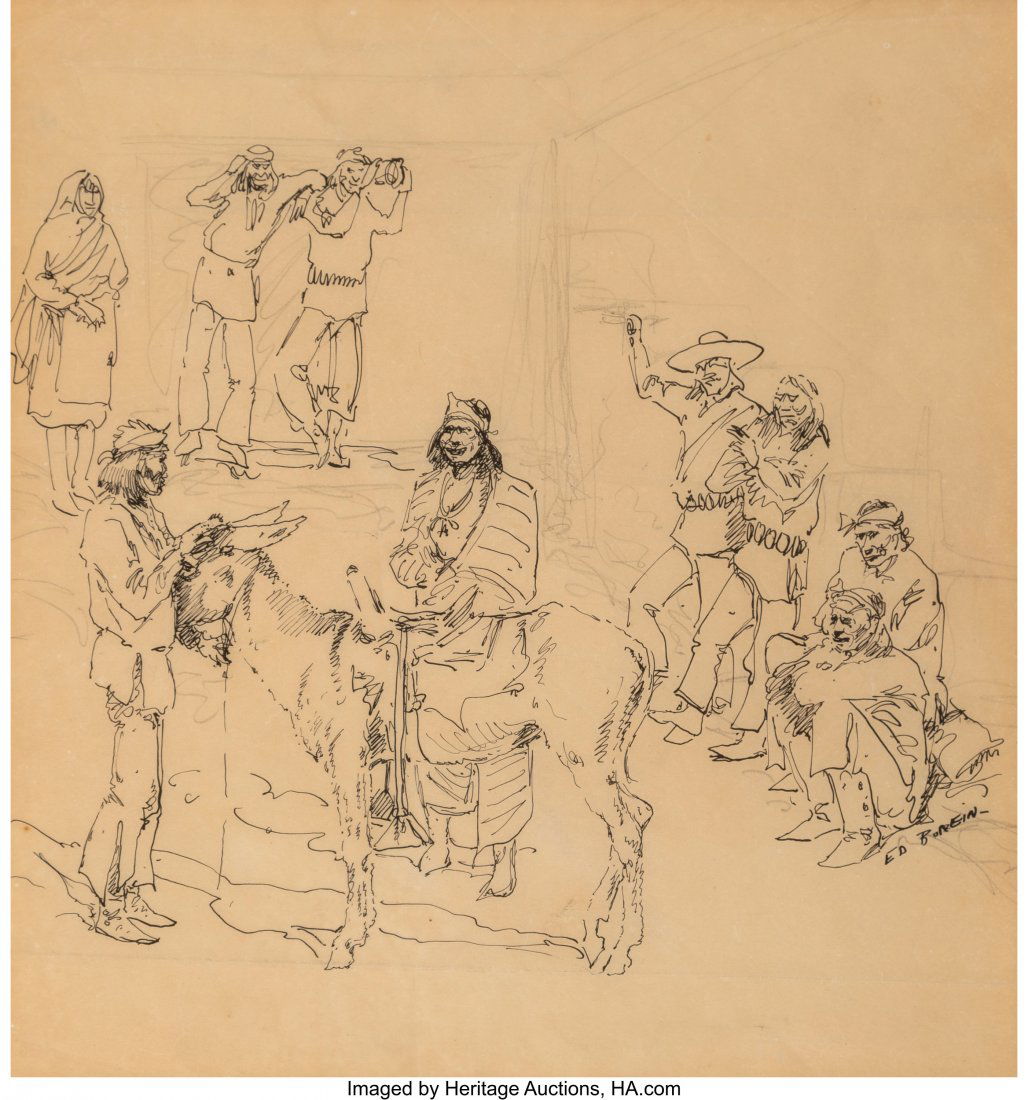 Edward Borein (American, 1873-1945) Zuni Traders (1 of 3)