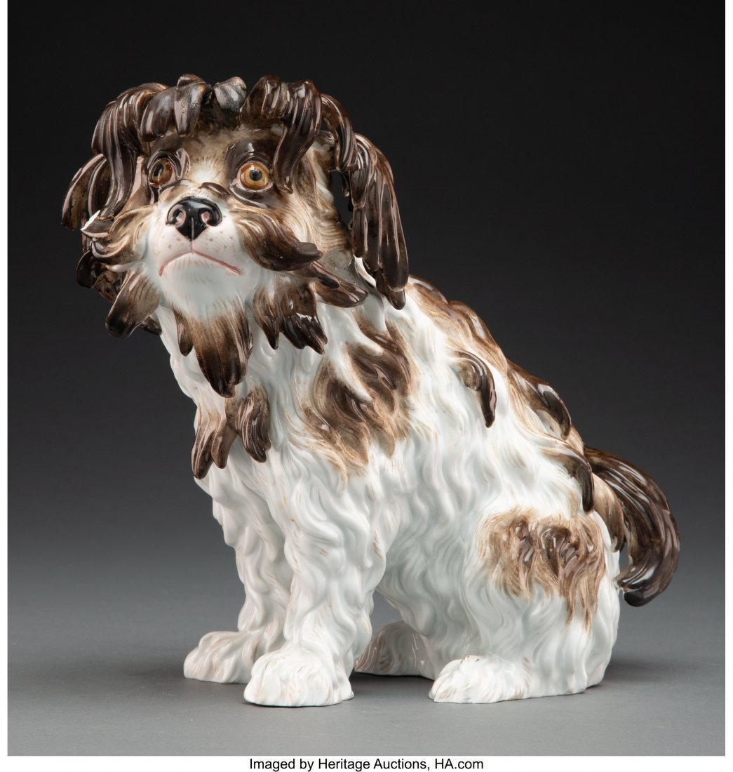 A Meissen Porcelain Bolognese Dog After J.J. K&#: A Meissen Porcelain Bolognese Dog After J.J. Kändler, late 19th-early 20th century Marks: (crossed swords in underglaze blue), 2880, 82 8-3/4 x 10 x 5 inches (22.2 x 25.4 x 12.7 cm) HID0310106202