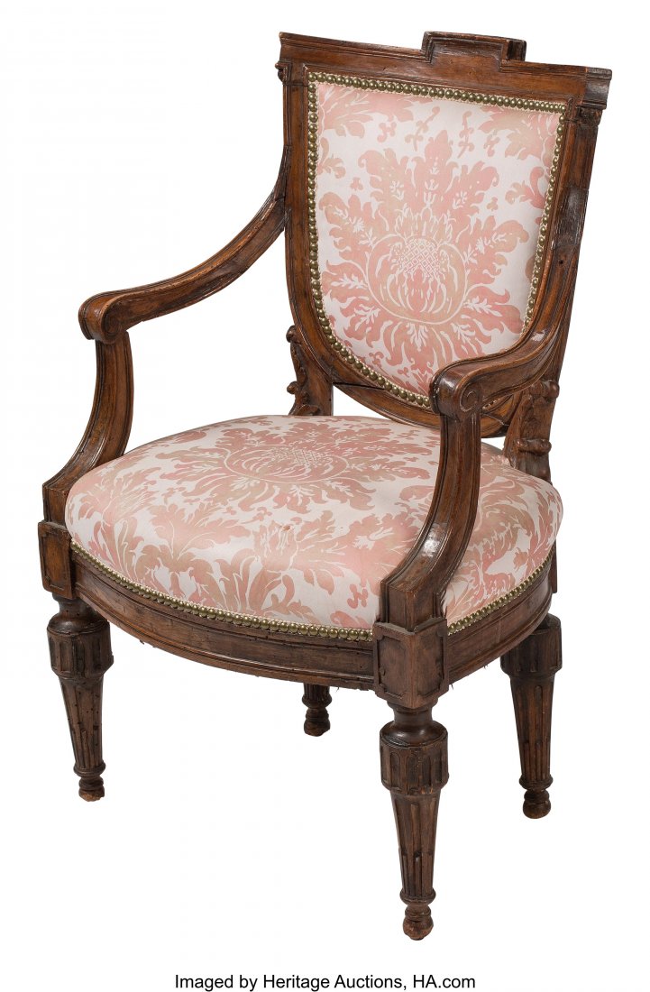 An Italian Renaissance Walnut Armchair, late 18t: An Italian Renaissance Walnut Armchair, late 18th century 34-1/2 x 22 x 17 inches (87.6 x 55.9 x 43.2 cm) HID03101062020© 2020 Heritage Auctions | All Rights Reserved