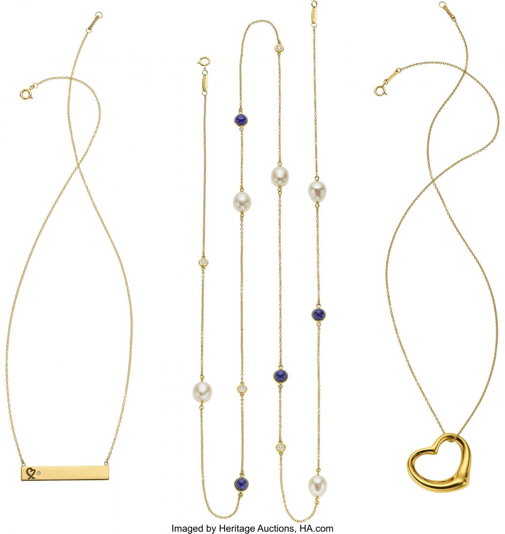 Diamond, Lapis Lazuli, Cultured Pearl, Gold Neck (1 of 5)