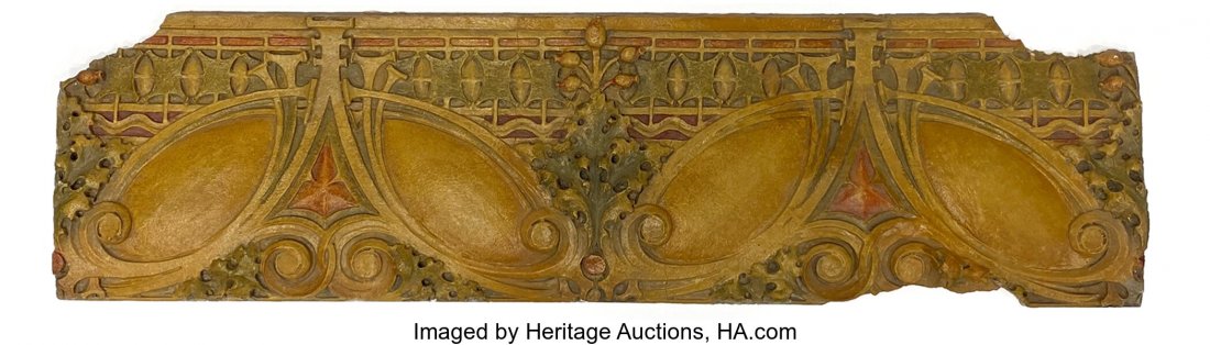 Louis H. Sullivan (American, 1856-1924) Decora: Louis H. Sullivan (American, 1856-1924) Decorative Plaster Molding from the Interior of the Chicago Stock Exchange, 1893-1894 Plaster, oil, acrylic 8-3/4 x 31-3/4 x 1-3/8 inches (22.2 x 80.6 x 3.5 cm)