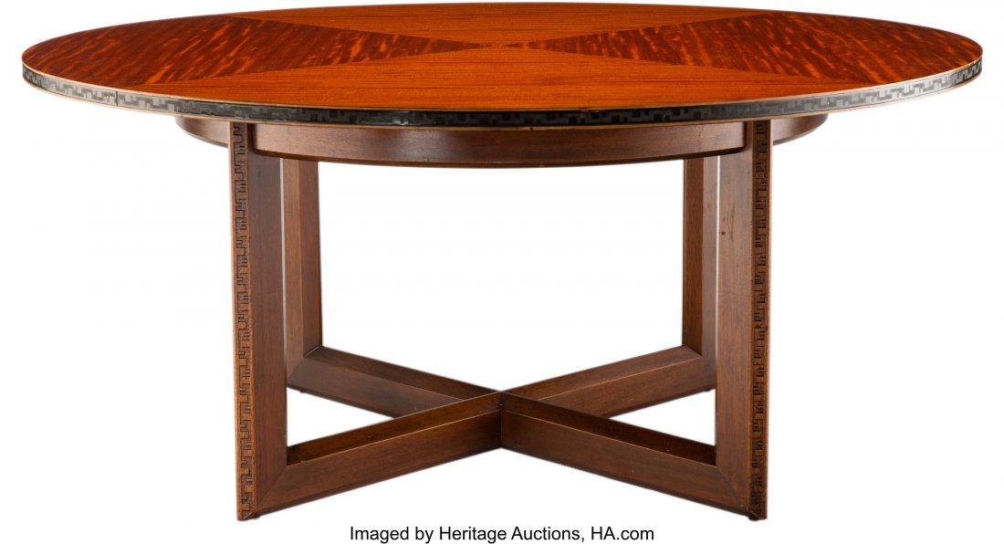 Frank Lloyd Wright (American, 1867-1959) Taliesi: Frank Lloyd Wright (American, 1867-1959) Taliesin Coffee Table, circa 1955, Henredon Mahogany 24-3/8 x 54 x 54 inches (61.9 x 137.2 x 137.2 cm) In a career that spanned over sixty years, Frank Lloyd W