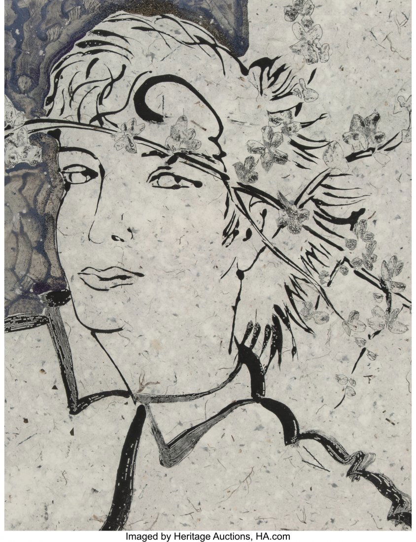 Robert Kushner (American, 1949) Spring IX, 1987: Robert Kushner (American, 1949) Spring IX, 1987 Aquatint, gold Applique and glitter on handmade paper 24-1/2 x 18-3/4 inches (62.2 x 47.6 cm) (sheet) Signed, dated, and titled in pencil along lower ed