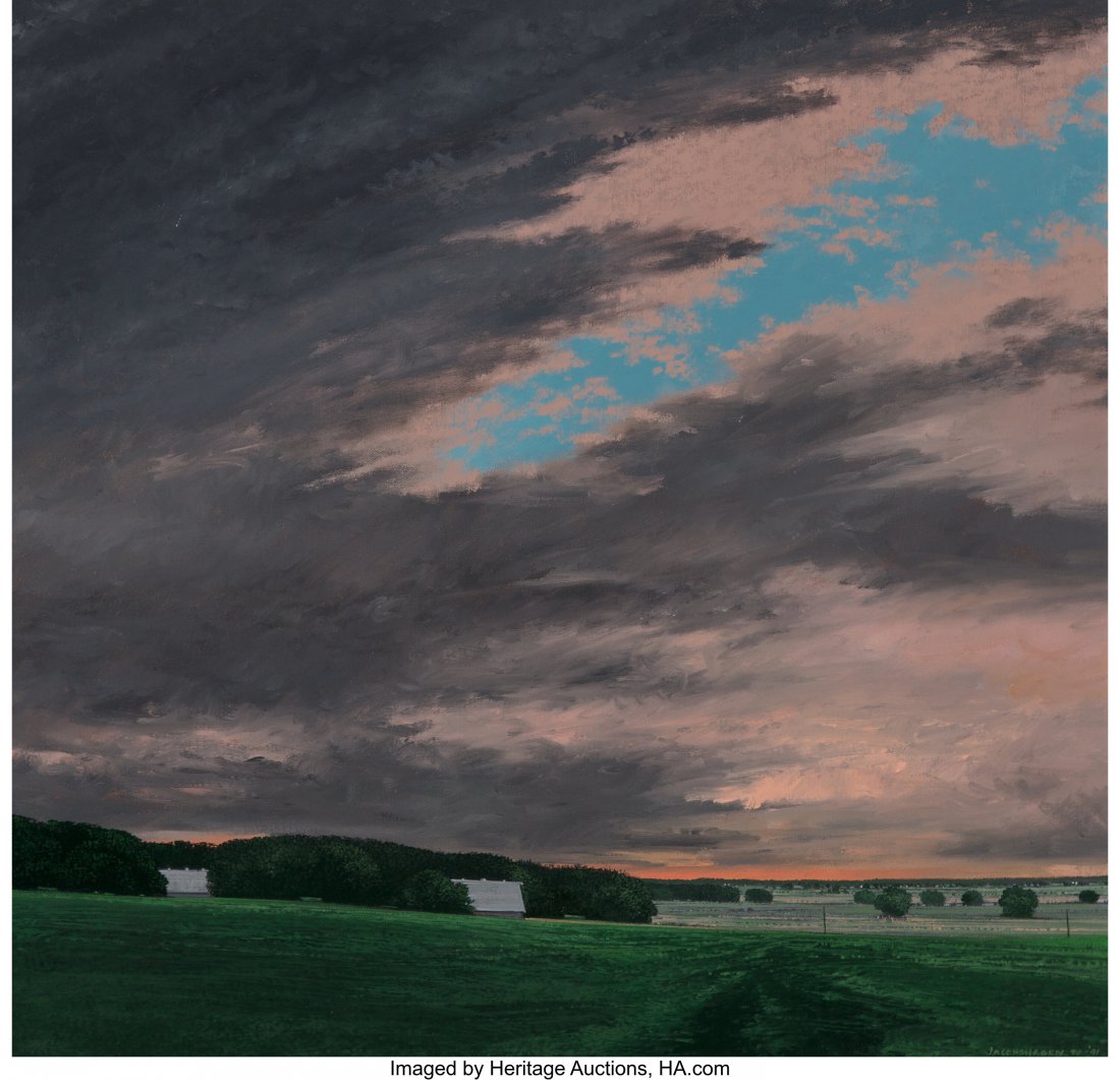 Keith Jacobshagen (American, b. 1941) Near Wolf : Keith Jacobshagen (American, b. 1941) Near Wolf Creek, 1990-1991 Oil on canvas 20-1/4 x 21 inches (51.4 x 53.3 cm) Signed and dated lower right: Jacobshagen 90-'91 Signed, dated, and titled on the rev