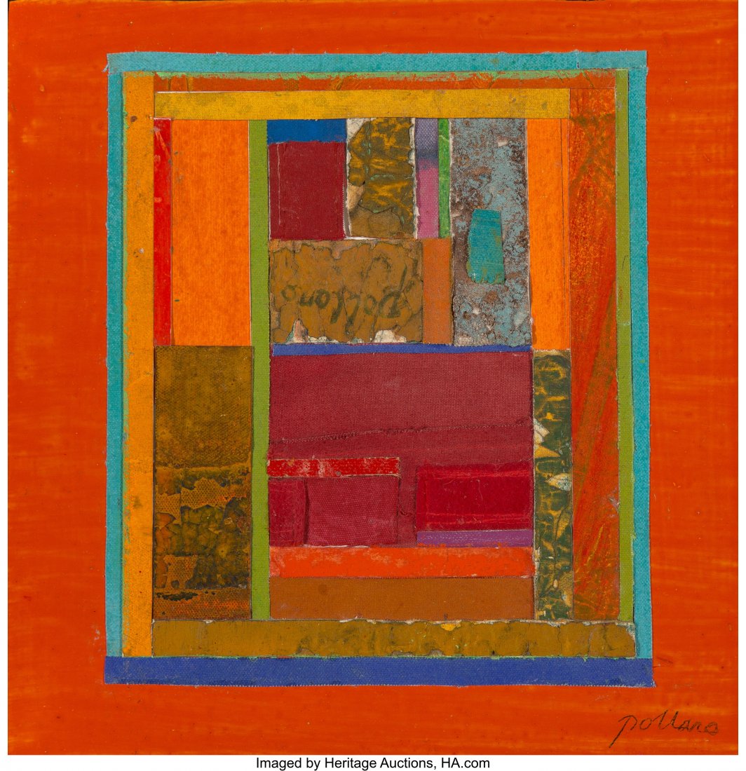 Paul Pollaro (American, b. 1921) Untitled A, 199: Paul Pollaro (American, b. 1921) Untitled A, 1999 Mixed media with collage on panel 11 x 11 inches (27.9 x 27.9 cm) Signed lower right: Pollaro Signed, dated, and titled on the reverse: Untitled A / P
