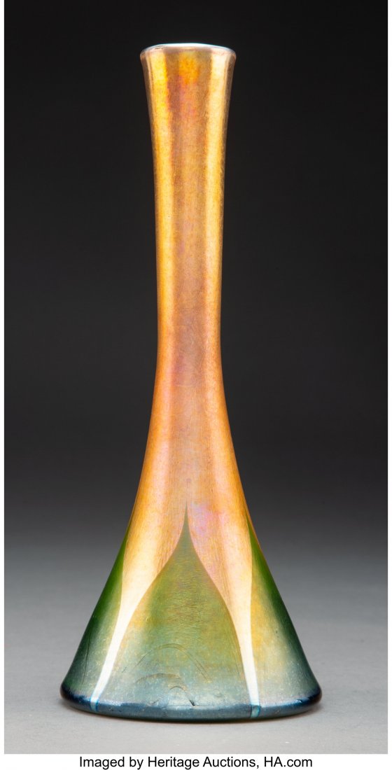Tiffany Studios Favrile Glass Beaker Vase, circa: Tiffany Studios Favrile Glass Beaker Vase, circa 1910 Marks: 1116-8998 J, L. C. Tiffany - Favrile 10-1/8 inches (25.7 cm) HID03101062020 © 2020 Heritage Auctions | All Rights Reserved