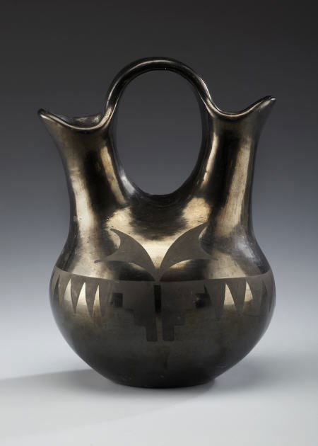 A SAN ILDEFONSO BLACKWARE WEDDING VASE Maria Mar