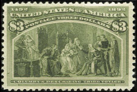 #243a, 1893, $3 Olive Green, VF-XF 85 PSE. (No G