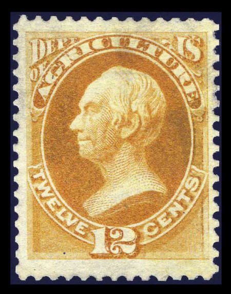 #O6, 1873, 12c Yellow. (Original Gum - Previousl
