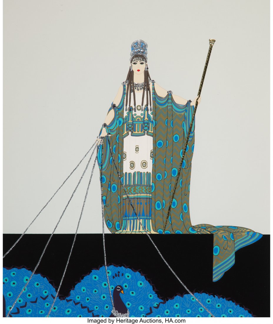 Erté (Romain de Tirtoff) (Russian/French,: Erté (Romain de Tirtoff) (Russian/French, 1892-1990) Hera, 1981 Embossed serigraph with foil on paper 24-1/4 x 19-1/2 inches (61.6 x 49.5 cm) Ed. XLIII/XC Signed Erté in pencil HID031010