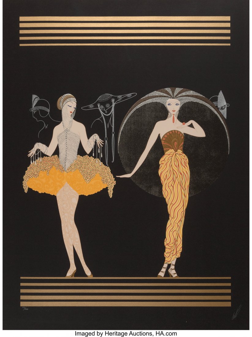 Erté (Romain de Tirtoff) (Russian/French,: Erté (Romain de Tirtoff) (Russian/French, 1892-1990) Morning Day, 1985 Embossed serigraph with foil on paper 38 x 28-1/4 inches (96.5 x 71.8 cm) Ed. 193/300 Signed Erté HID03101062020 &c