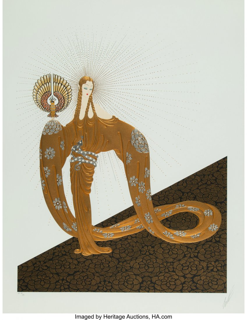 Erté (Romain de Tirtoff) (Russian/French,: Erté (Romain de Tirtoff) (Russian/French, 1892-1990) Wisdom, 1985 Embossed serigraph with foil on paper 30-1/2 x 24-1/4 inches (77.5 x 61.6 cm) Ed. AP 51/75 Signed Erté HID03101062020 &c