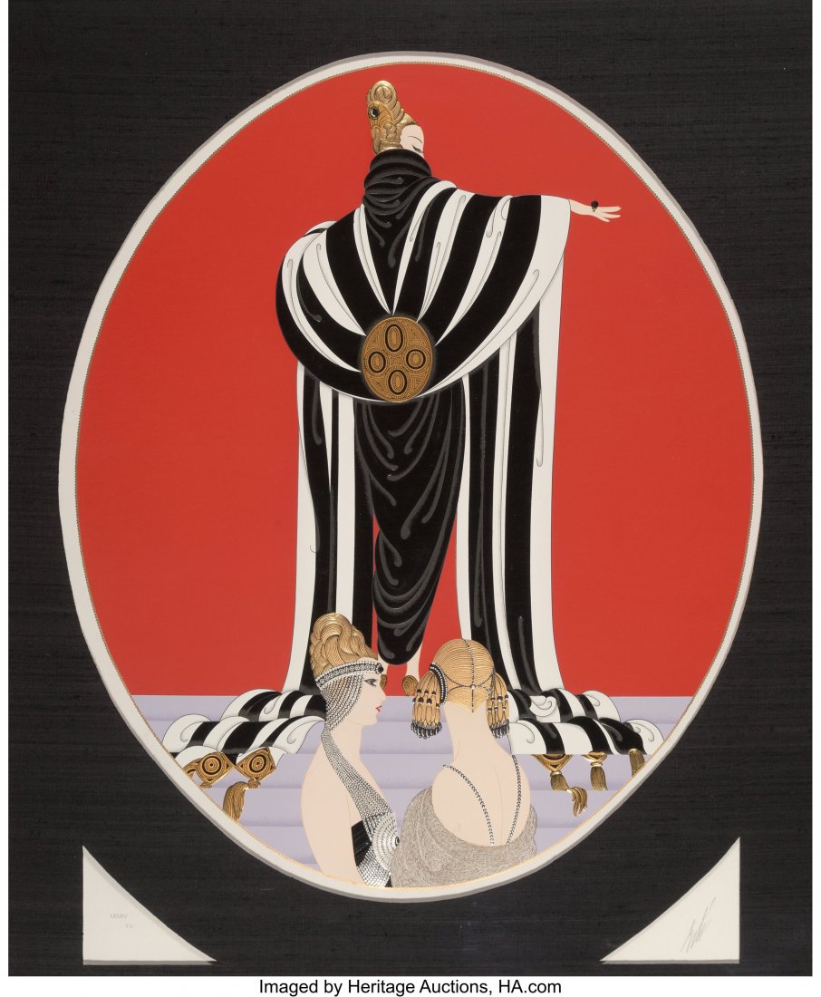 Erté (Romain de Tirtoff) (Russian/French,: Erté (Romain de Tirtoff) (Russian/French, 1892-1990) Monaco, 1986 Embossed serigraph with foil on black paper 29 x 24-1/2 inches (73.7 x 62.2 cm) Ed. CXXXIV/CL Signed Erté HID03101062020