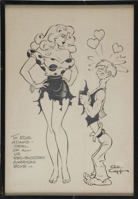 Edie Adams Cartoon Drawing by Al Capp. An approp