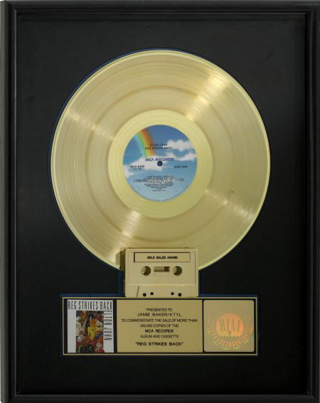 Elton John Reg Strikes Back RIAA Gold Album Sale