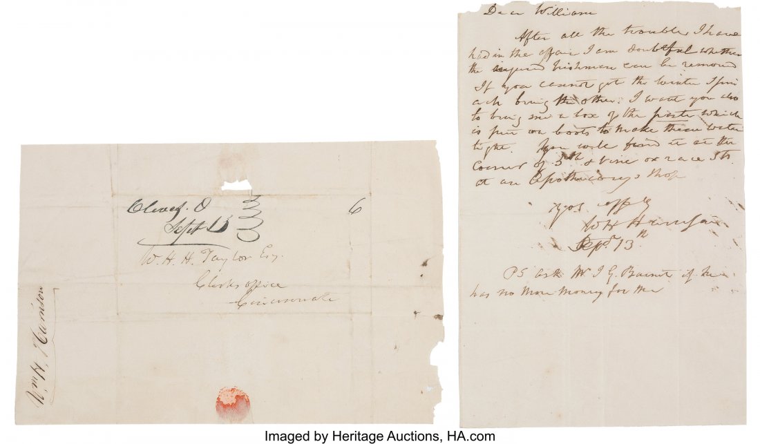 William Henry Harrison Autograph Letter Signed (1 of 2)