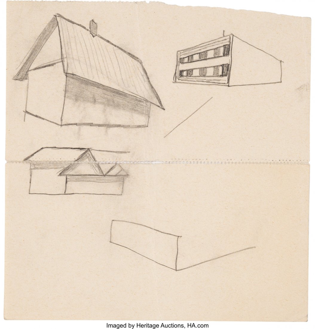 Dwight D. Eisenhower Pencil Sketch Done as Presi (1 of 2)