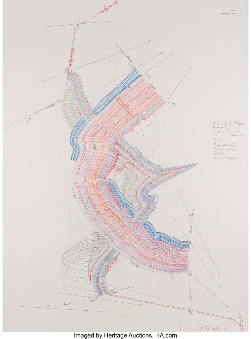 Jorinde Voigt (b. 1977) Nexus-Studie IV, 2011 Pe: Jorinde Voigt (b. 1977) Nexus-Studie IV, 2011 Pencil, colored pencil, and ink on paper 24 x 18-1/8 inches (61 x 46 cm) Signed and dated lower right THE COLLECTION OF ROBERT J. DODDS, III PROVENANCE: D