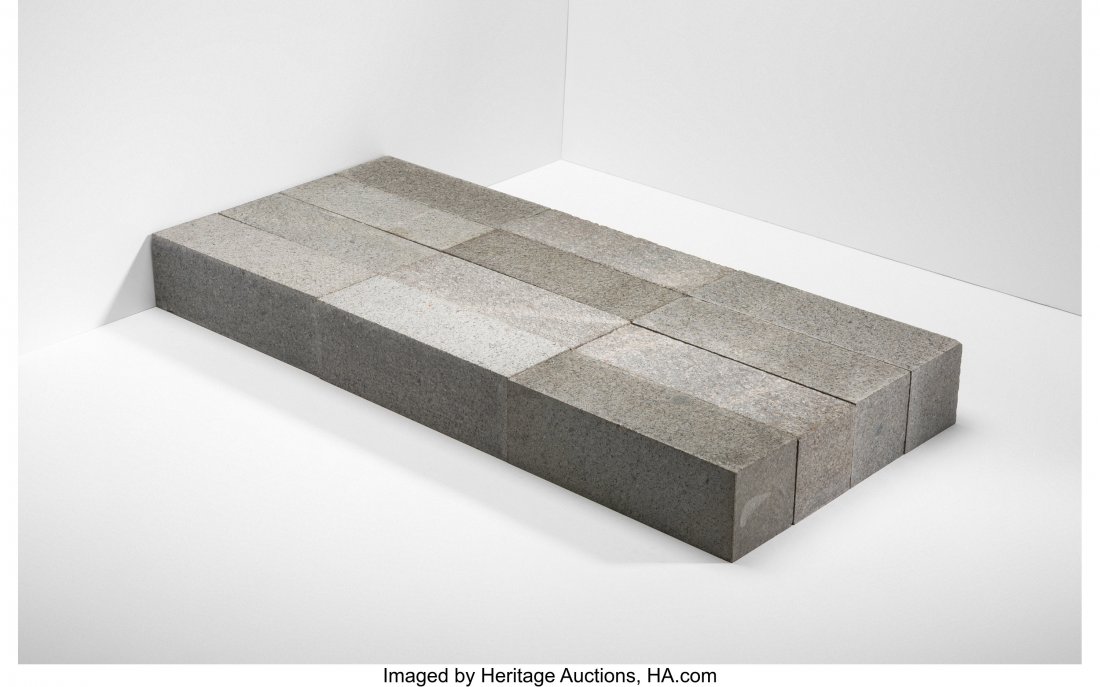 Carl Andre (b. 1935) Merrymount, 1992 Quincy gra: Carl Andre (b. 1935) Merrymount, 1992 Quincy granite 24 x 54 x 6 inches (61 x 137.2 x 15.2 cm) THE COLLECTION OF ROBERT J. DODDS, III PROVENANCE: Paula Cooper, Inc., New York; Acquired by the current