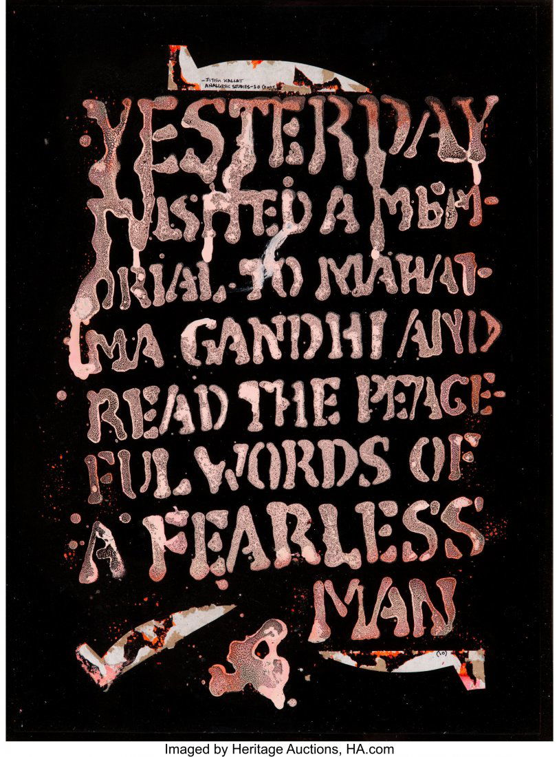 Jitish Kallat (b. 1974) Analgesic Studies-10, 20: Jitish Kallat (b. 1974) Analgesic Studies-10, 2005-07 Acrylic, oil, glitter, and felt-tip pen on panel 27 x 19 inches (68.6 x 48.3 cm) Signed, titled, and dated upper center: --JITISH KALLAT / ANALGES