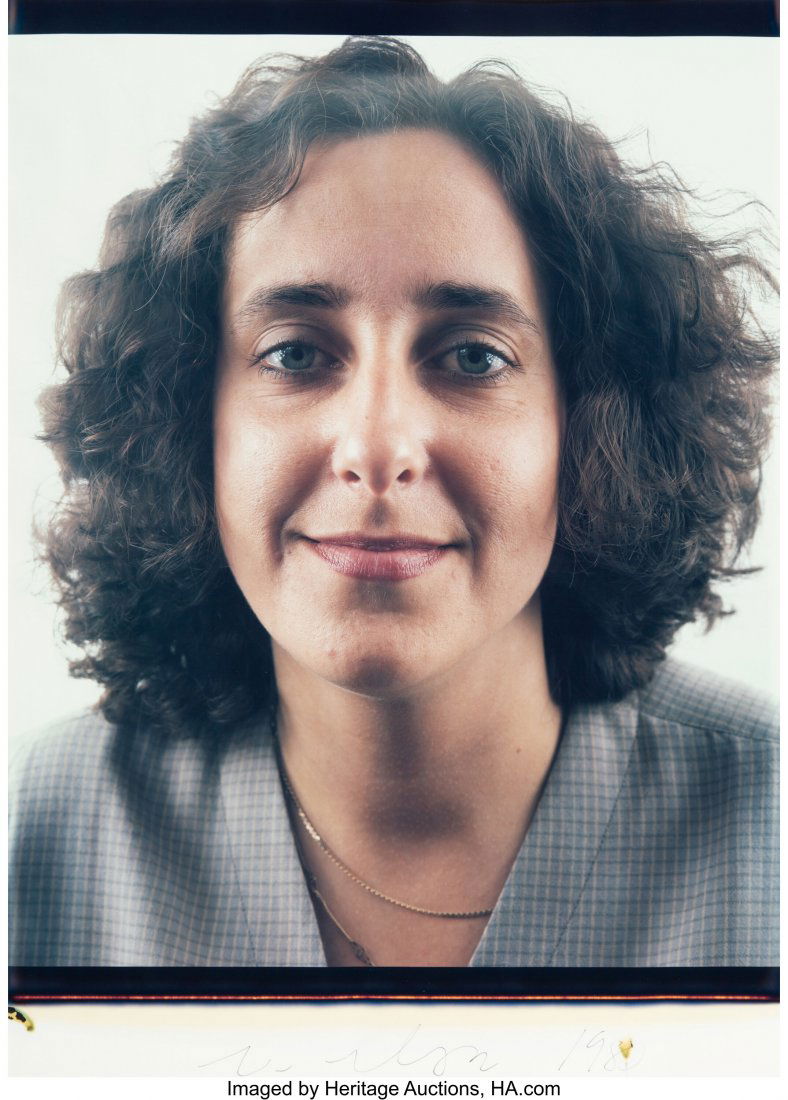 Chuck Close (b. 1940) Portrait of the Artist Phy: Chuck Close (b. 1940) Portrait of the Artist Phyllis Galembo, 1980 Unique oversized polaroid 24 x 20-1/2 inches (61 x 52.1 cm) Signed and dated along lower edge: Chuck Close 1980 PROVENANCE: Louis K.