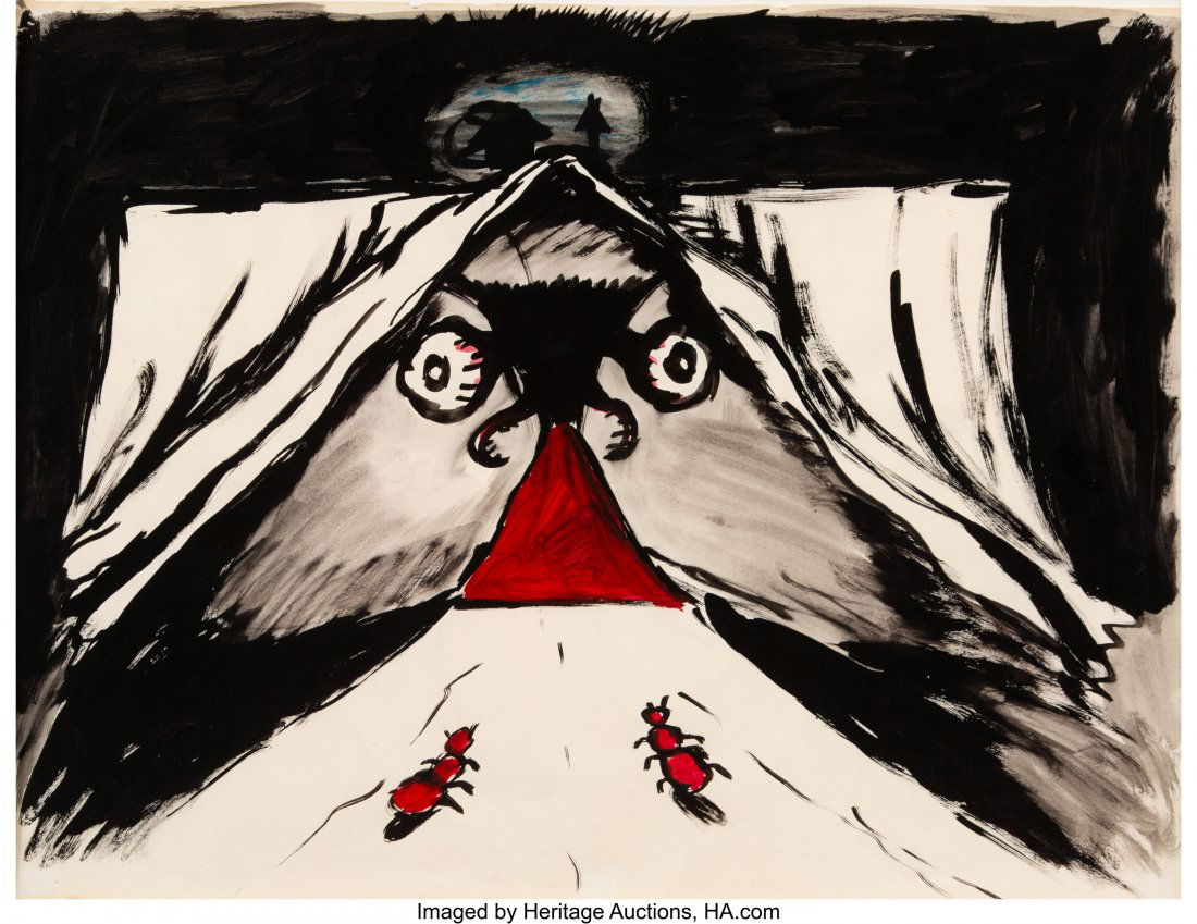 Mike Kelley (1954-2012) La Femme Fatale, from Mo: Mike Kelley (1954-2012) La Femme Fatale, from Monkey Island, 1982 Acrylic on paper 17-1/2 x 23-1/2 inches (44.5 x 59.7 cm) Signed on the reverse PROVENANCE: Rosamund Felsen Gallery, Los Angeles; Priva