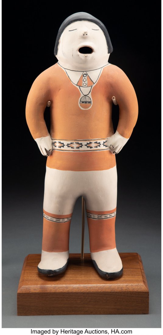 A Cochiti Polychrome Singer Night Cryer Helen Co: A Cochiti Polychrome Singer Night Cryer Helen Cordero c. 1975 clay, paint Illustrated: Modern Pueblo Pottery by Frank Harlow, p. 50 Southern Pueblo Pottery: 2,000 Artist Biographies by Gregory Schaaf,