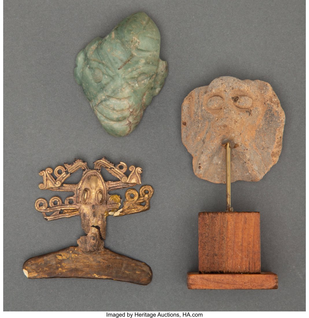 Three Central American Items Provenance: Proper: Three Central American Items Provenance: Property from a Wichita, KS estate Heights: ranging from 2 to 2 &frac14; inches HID03101062020 © 2020 Heritage Auctions | All Rights Reserved