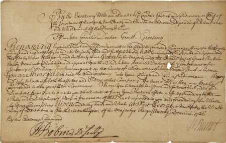 William Burnet Manuscript Document Signed "W. Bu