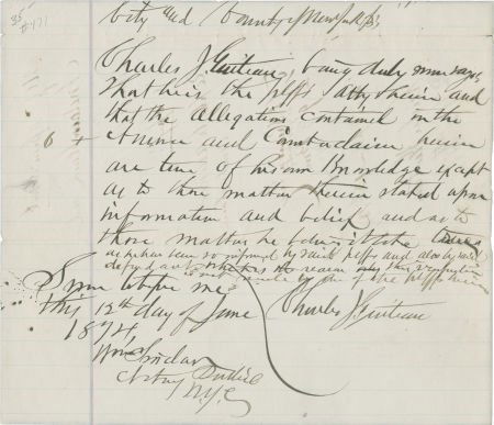 [James A. Garfield] Charles Guiteau Autograph Do