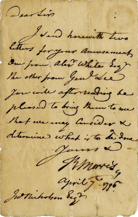 Robert Morris Autograph Letter Signed. One page