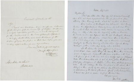 Salmon P. Chase Lot of Two Autograph Letters Sig