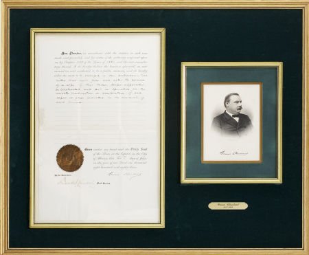 Grover Cleveland Document Signed as governor of 