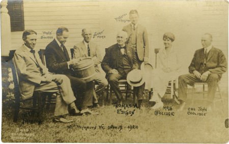Coolidge, Edison, Ford, and Firestone Real Photo