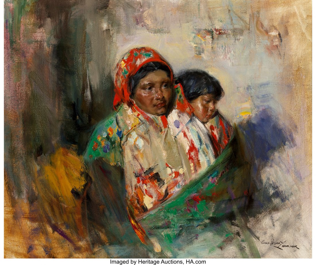 Cyrus Afsary (American, b. 1940) Mother and Chil: Cyrus Afsary (American, b. 1940) Mother and Child Oil on canvas 20 x 24 inches (50.8 x 61.0 cm) Signed lower right: Cyrus Afsary Property From the Joanna M. Champlin Trust PROVENANCE: National Academy