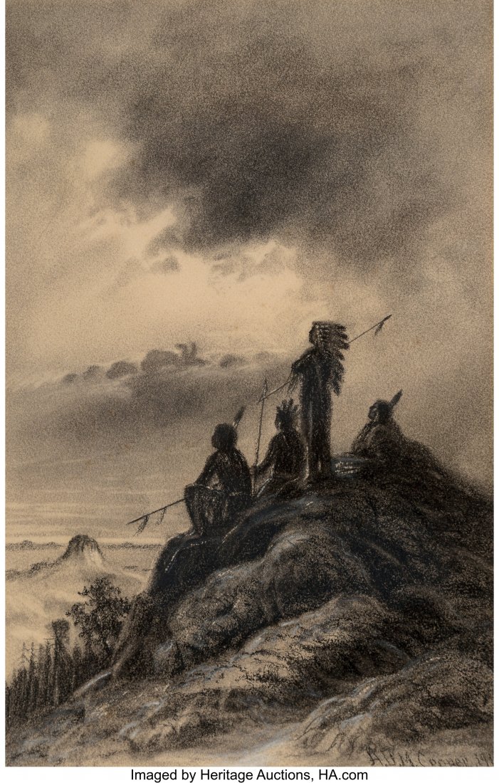 Astley David Montague Cooper (American, 1856-192: Astley David Montague Cooper (American, 1856-1924) Coming Storm, 1914 Charcoal on paper 18-1/2 x 11-3/4 inches (47.0 x 29.8 cm) (sight) Signed and dated lower right: A.D.M. Cooper 1914 HID03101062020 