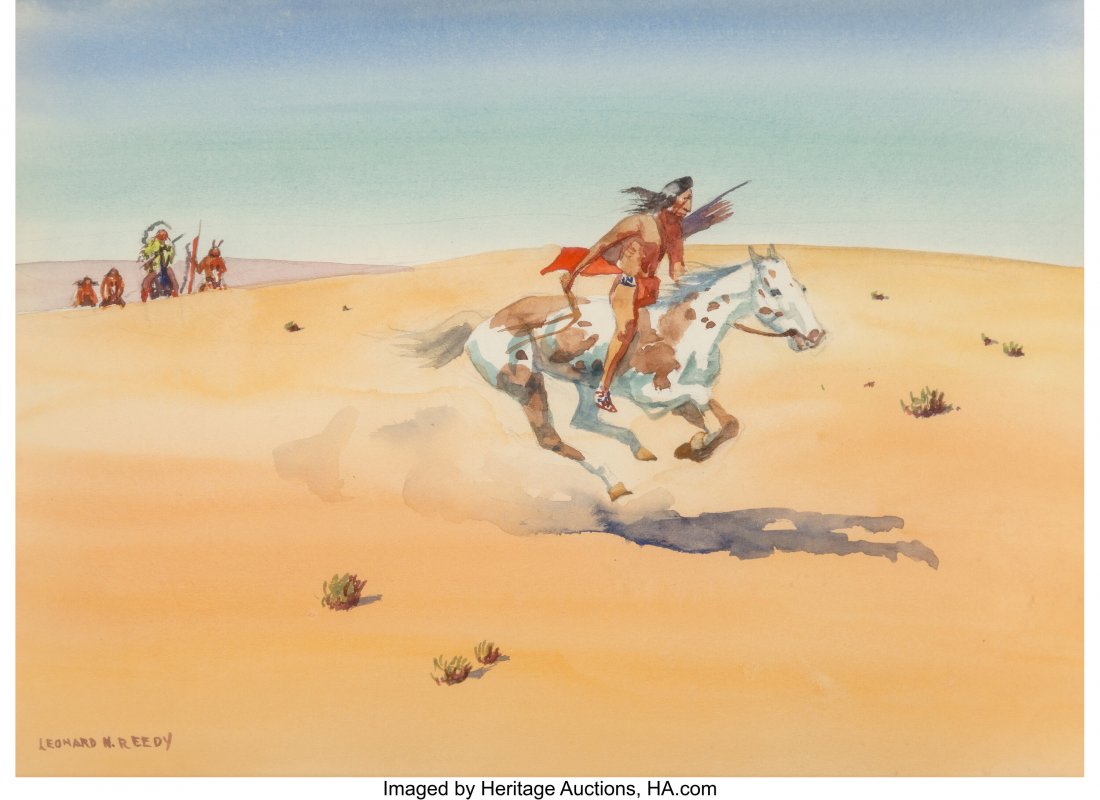 Leonard Howard Reedy (American, 1899-1956) The H: Leonard Howard Reedy (American, 1899-1956) The Hunt Watercolor on paper 8 x 11 inches (20.3 x 27.9 cm) (sight) Signed lower left: Leonard H. Reedy HID03101062020 © 2020 Heritage Auctions | All Ri
