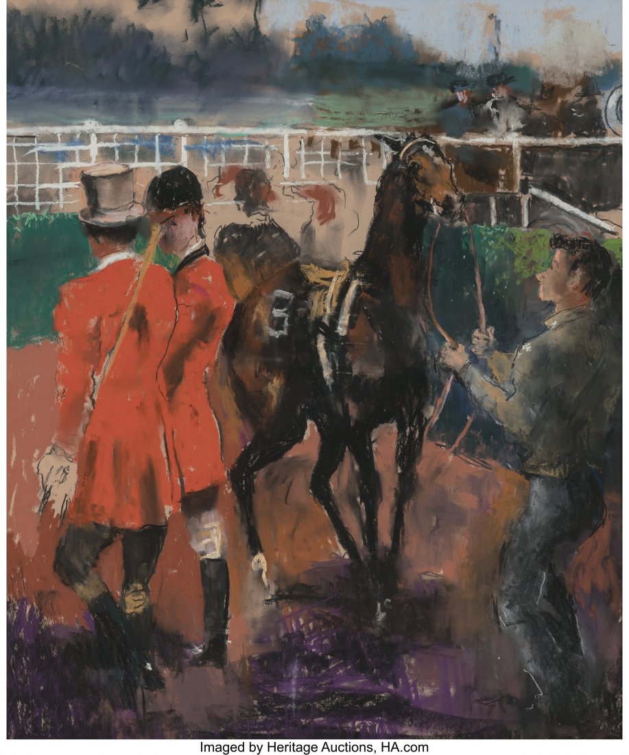 Randall Davey (American, 1887-1964) Race Track,: Randall Davey (American, 1887-1964) Race Track, circa 1935-55 Pastel on paper 38 x 24 inches (96.5 x 61.0 cm) PROVENANCE: The artist; National Audubon Society, New York, acquired from the above, 1964;