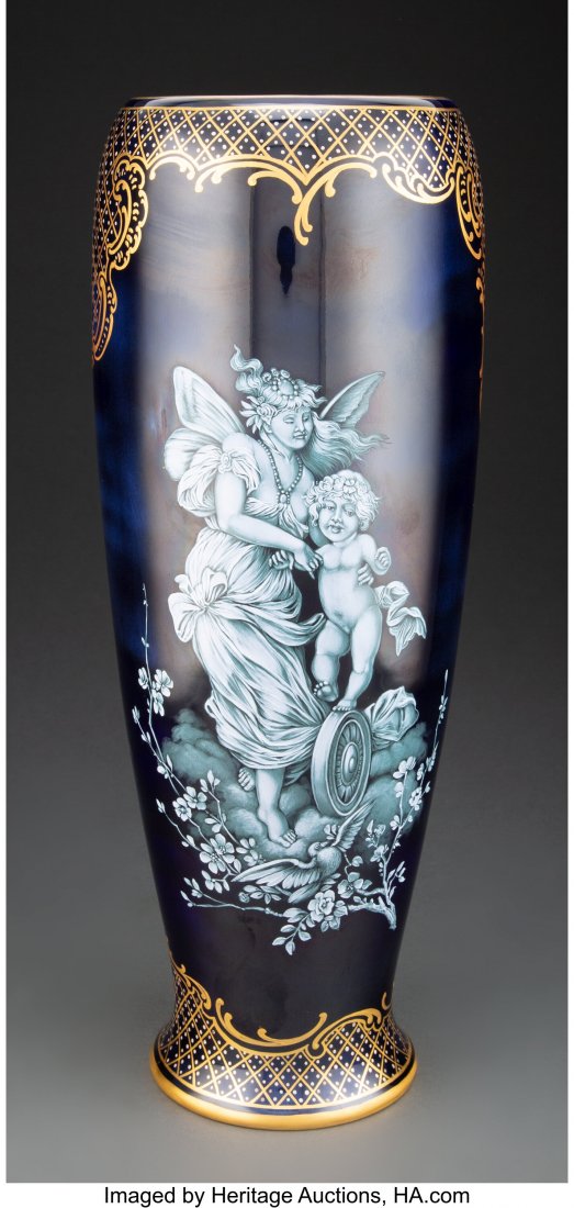 A Meissen Porcelain Vase, 20th century Marks: (c: A Meissen Porcelain Vase, 20th century Marks: (crossed swords), 98, A.291 16-1/2 x 6-1/2 inches (41.9 x 16.5 cm) HID03101062020 © 2020 Heritage Auctions | All Rights Reserved