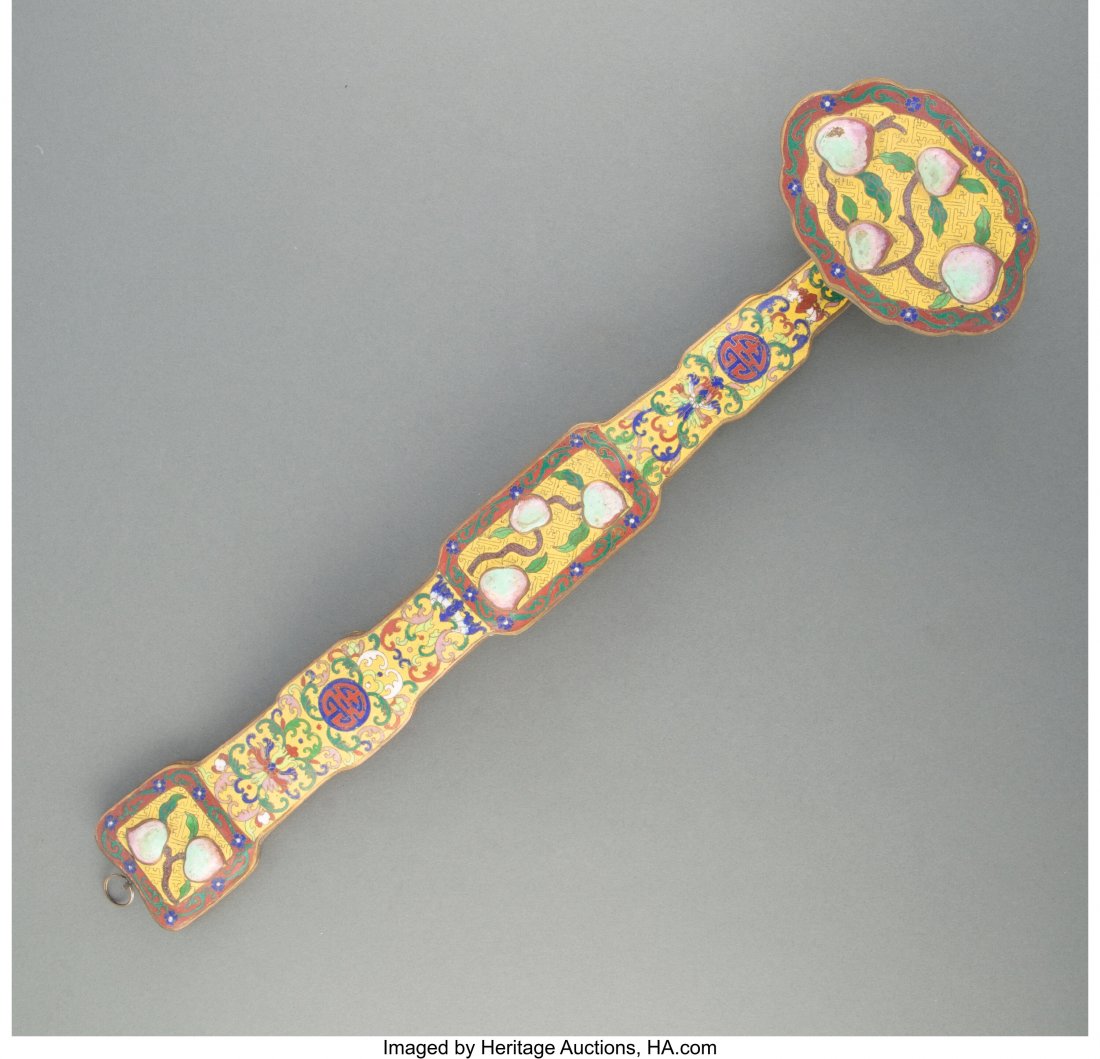 A Chinese Cloisonné Enamel Ruyi Scepter 2 (1 of 2)