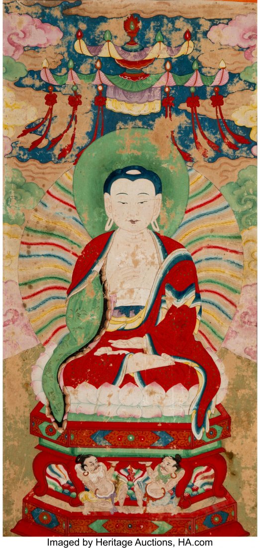 Korean School Buddha, 18th-19th century Ink and (1 of 3)