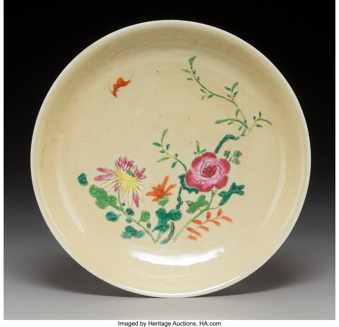 A Chinese Enameled Porcelain Plate, Qing Dynasty (1 of 2)