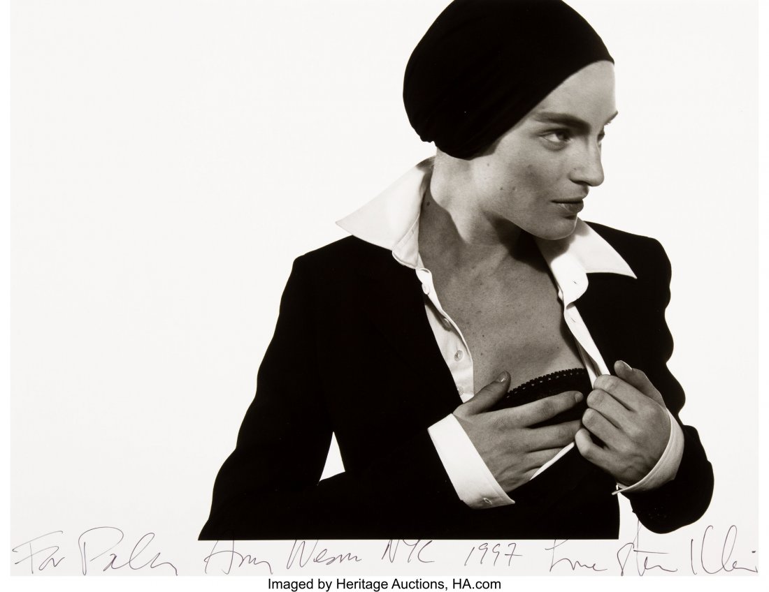 Steven Klein (American, 1965) Amy Wesson, 1997 D: Steven Klein (American, 1965) Amy Wesson, 1997 Digital pigment 14 x 19 inches (35.6 x 48.3 cm) Signed, dated, and dedicated 'For Polly, Love Steven Klein' in ink, lower margin recto. Klein enjoyed a m