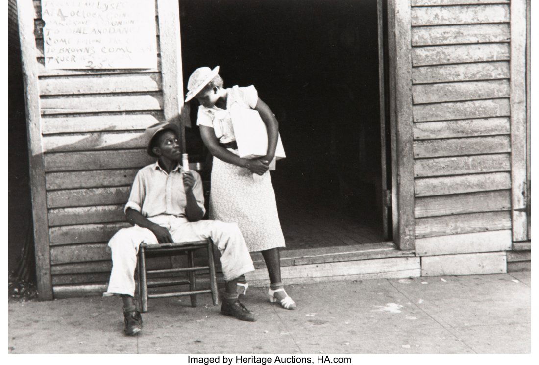Walker Evans (American, 1903-1975) Sidewalk Scen: Walker Evans (American, 1903-1975) Sidewalk Scene, Alabama, Summer, 1936 Gelatin silver, printed later 6-3/8 x 9-7/8 inches (16.2 x 25.1 cm) Signed, titled, and dated in pencil with Library of Congres
