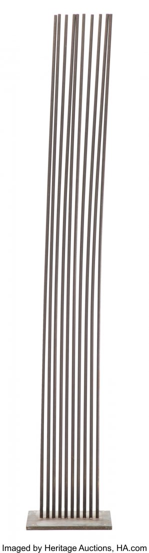 Val Bertoia (American, 1949) B-1852 (10 Sounds f: Val Bertoia (American, 1949) B-1852 (10 Sounds for Good Zen), 2015 Beryllium copper rods silvered to brass 72 inches (182.9 cm) HID03101062020 © 2020 Heritage Auctions | All Rights Reserved