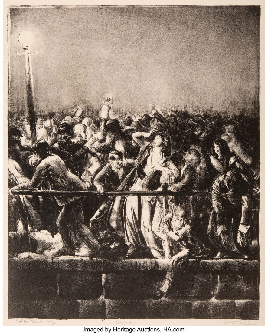 George Wesley Bellows (American, 1882-1925) Crow: George Wesley Bellows (American, 1882-1925) Crowd, 1923 Lithograph on paper, Second state of two 14-5/8 x 11-7/8 inches (37.1 x 30.2 cm) (image) 17-7/8 x 16-3/8 inches (45.4 x 41.6 cm) (sheet) Edition