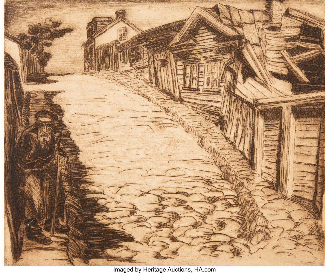 Isaac Friedlander (American, 1890-1968) Group of: Isaac Friedlander (American, 1890-1968) Group of Four Works Woodcut on paper (3); Etching on paper (1) 9-3/4 x 7-3/4 inches (24.8 x 19.7 cm) (image, largest) Each signed, with some bearing dates, titl